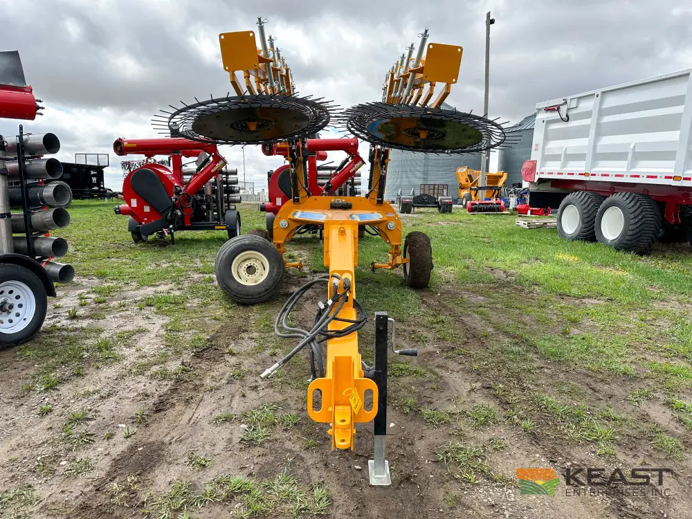 Fair 1500 15 Wheel Hay Rake - 28’ Working Width 60’’ Wheels 3 in 1 Turn Fluff and Merge Hay Rakes
