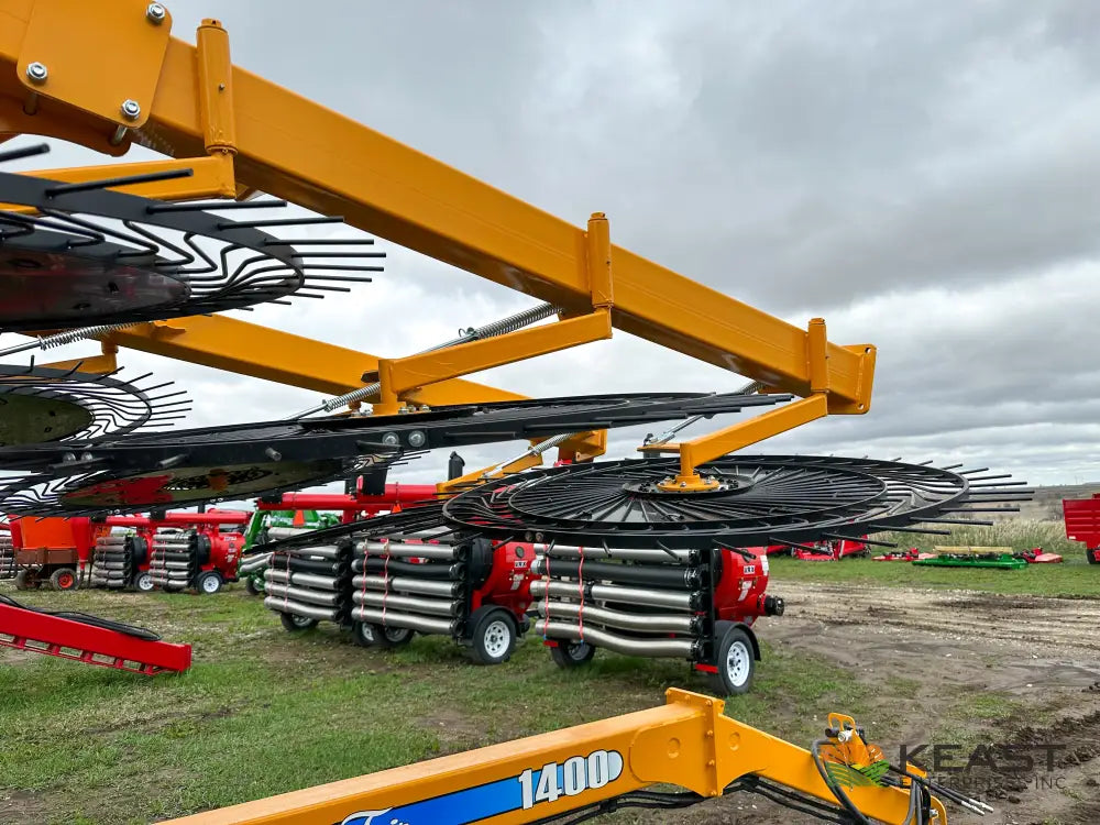 Fair 1500 15 Wheel Hay Rake - 28’ Working Width 60’’ Wheels 3 in 1 Turn Fluff and Merge Hay Rakes