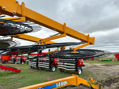 Fair 1500 15 Wheel Hay Rake - 28’ Working Width 60’’ Wheels 3 in 1 Turn Fluff and Merge Hay Rakes
