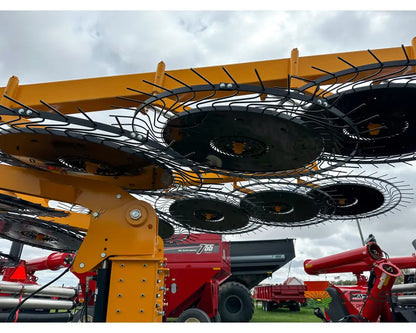 Fair 1500 15 Wheel Hay Rake - 28’ Working Width 60’’ Wheels 3 in 1 Turn Fluff and Merge Hay Rakes