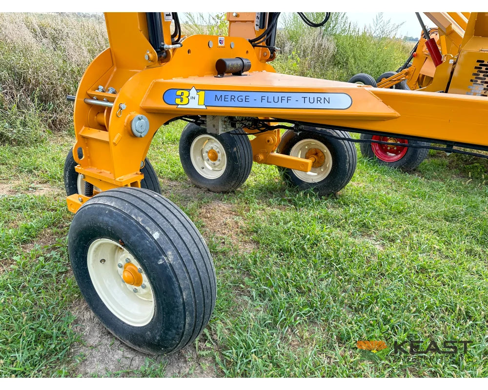 Fair 1500 15 Wheel Hay Rake 28’ Working Width 60’’ Wheels 3 in 1 Turn Fluff and Merge - Hay Rakes