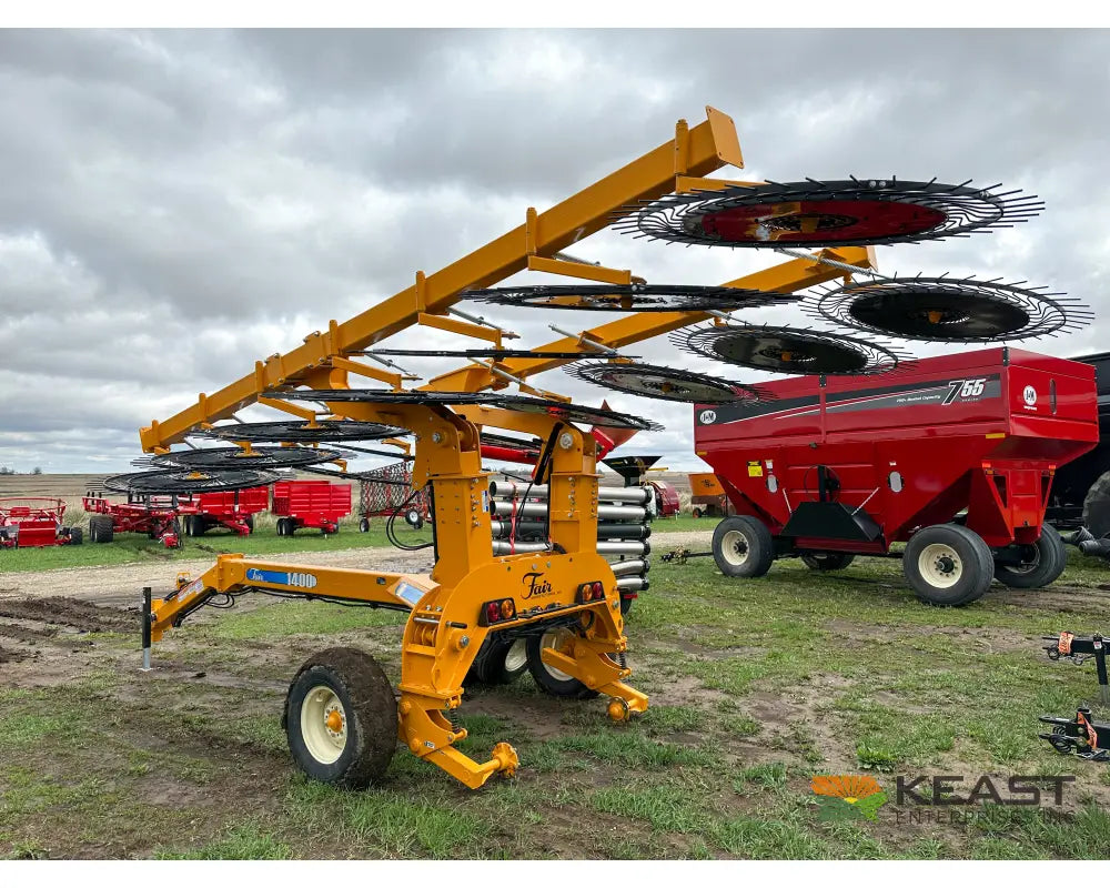 Fair 1500 15 Wheel Hay Rake - 28’ Working Width 60’’ Wheels 3 in 1 Turn Fluff and Merge Hay Rakes