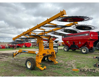 Fair 1500 15 Wheel Hay Rake - 28’ Working Width 60’’ Wheels 3 in 1 Turn Fluff and Merge Hay Rakes