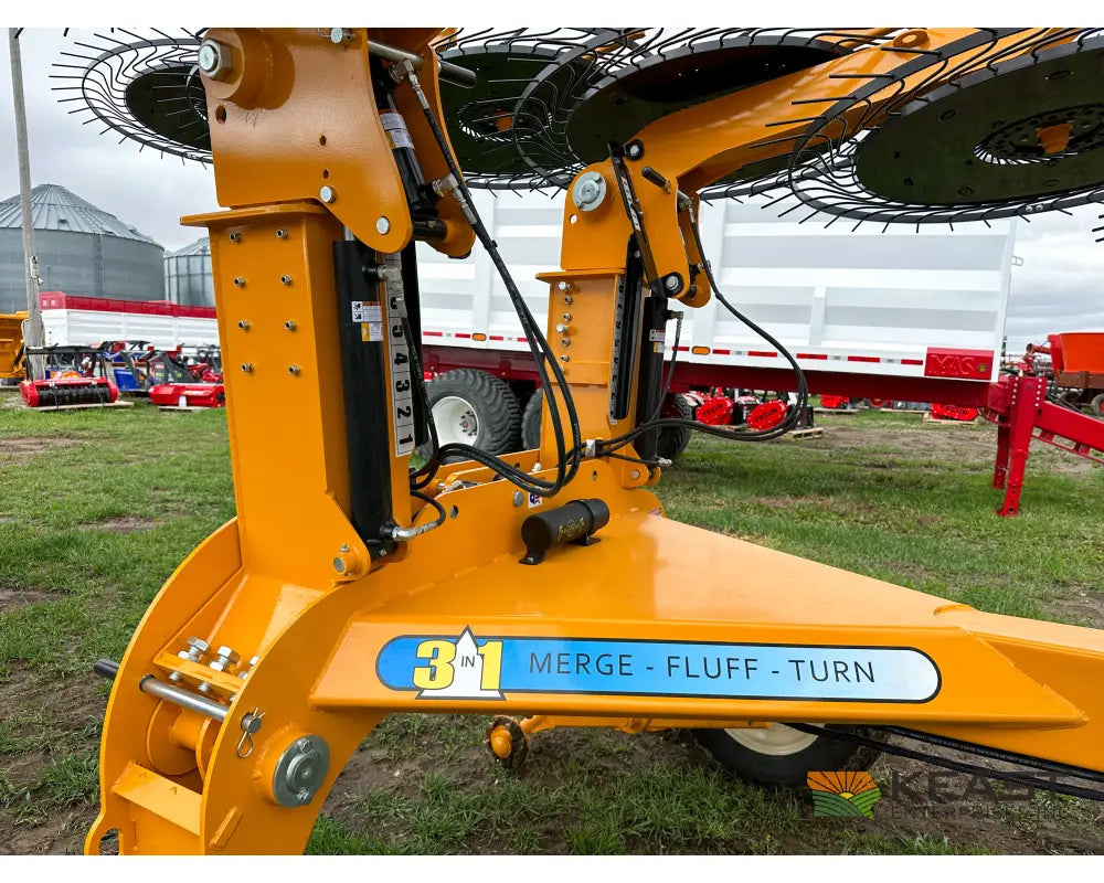 Fair 1500 15 Wheel Hay Rake - 28’ Working Width 60’’ Wheels 3 in 1 Turn Fluff and Merge Hay Rakes