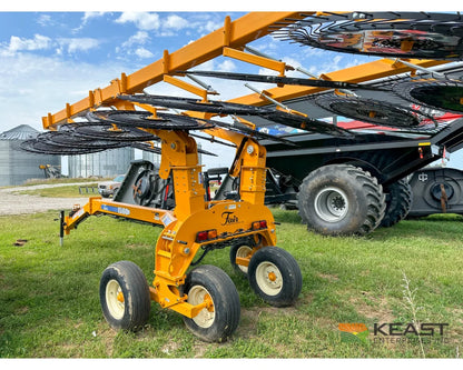 Fair 1500 15 Wheel Hay Rake 28’ Working Width 60’’ Wheels 3 in 1 Turn Fluff and Merge - Hay Rakes