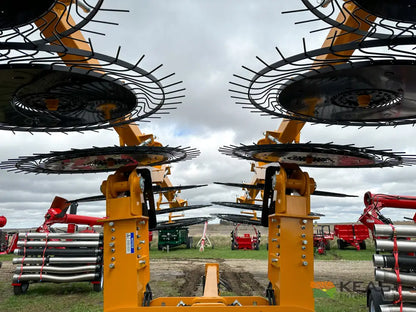 Fair 1500 15 Wheel Hay Rake - 28’ Working Width 60’’ Wheels 3 in 1 Turn Fluff and Merge Hay Rakes