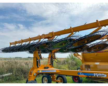 Fair 1500 15 Wheel Hay Rake 28’ Working Width 60’’ Wheels 3 in 1 Turn Fluff and Merge - Hay Rakes