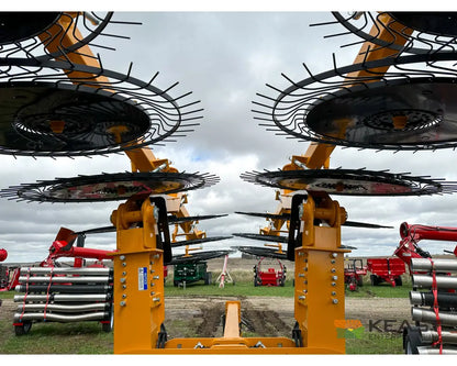 Fair 1500 15 Wheel Hay Rake - 28’ Working Width 60’’ Wheels 3 in 1 Turn Fluff and Merge Hay Rakes