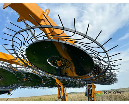 Fair 1500 15 Wheel Hay Rake 28’ Working Width 60’’ Wheels 3 in 1 Turn Fluff and Merge - Hay Rakes