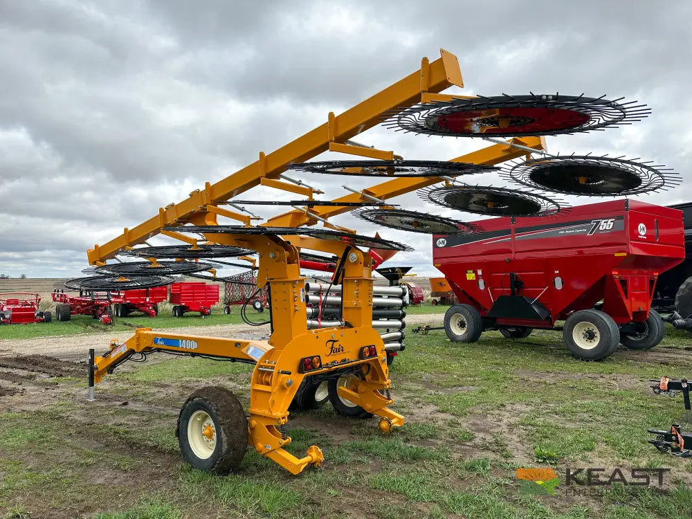 Fair 1500 15 Wheel Hay Rake - 28’ Working Width 60’’ Wheels 3 in 1 Turn Fluff and Merge Hay Rakes