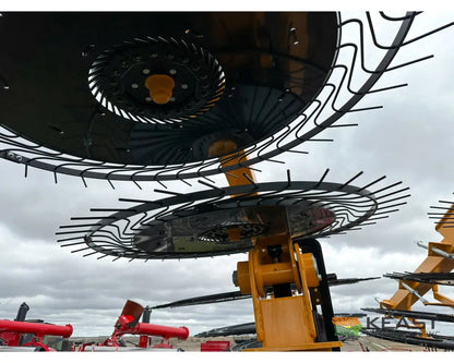Fair 1500 15 Wheel Hay Rake - 28’ Working Width 60’’ Wheels 3 in 1 Turn Fluff and Merge Hay Rakes