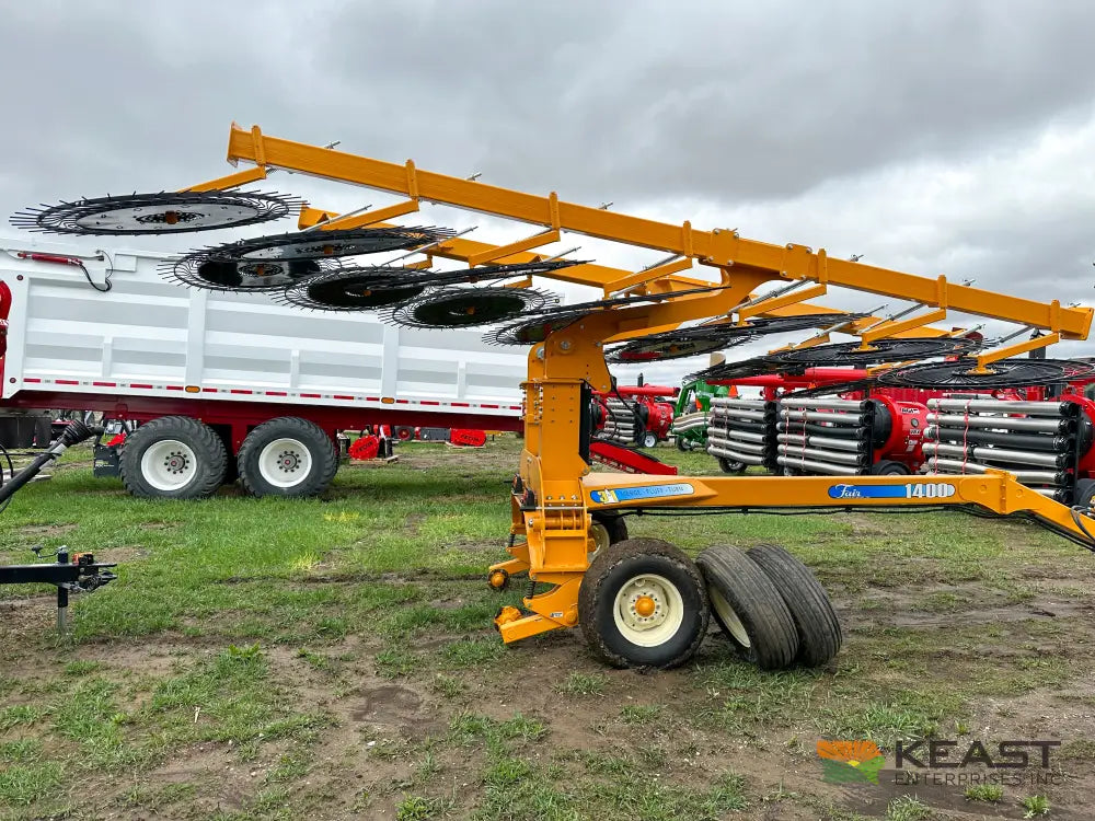 Fair 1500 15 Wheel Hay Rake - 28’ Working Width 60’’ Wheels 3 in 1 Turn Fluff and Merge Hay Rakes