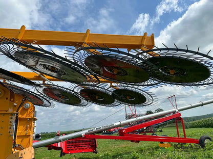 Fair 1700 17 Wheel Hay Rake - 32’ Working Width 60’’ Wheels 3 in 1 Turn Fluff and Merge Hay Rakes