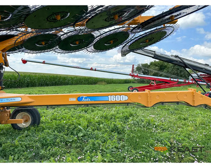 Fair 1700 17 Wheel Hay Rake - 32’ Working Width 60’’ Wheels 3 in 1 Turn Fluff and Merge Hay Rakes