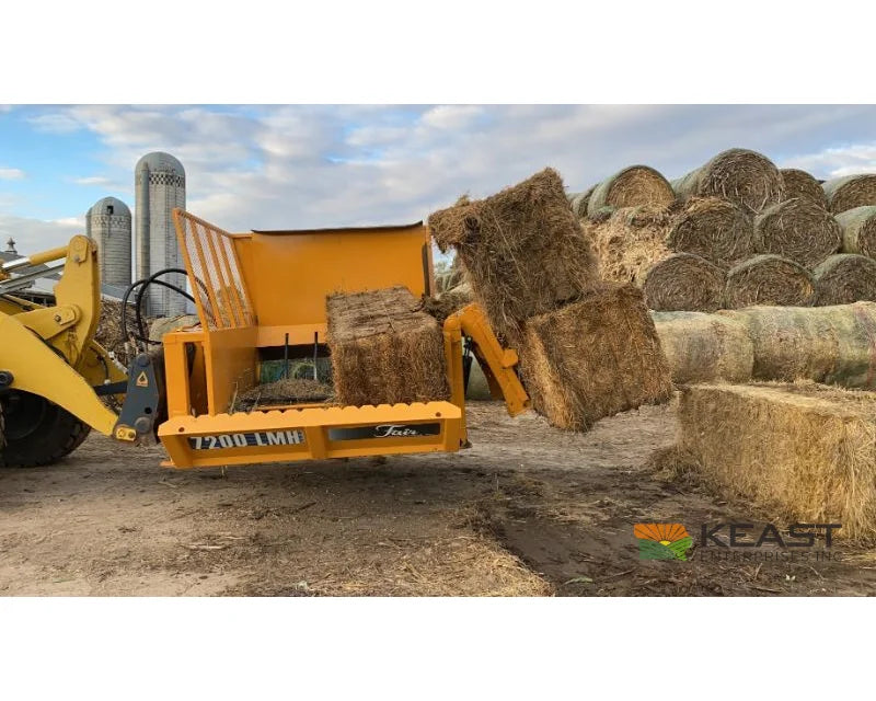 Fair Mfg 7200 LMH Payloader Bale Processor 98’’ Working Width 3 Bale Capacity Bale Processors