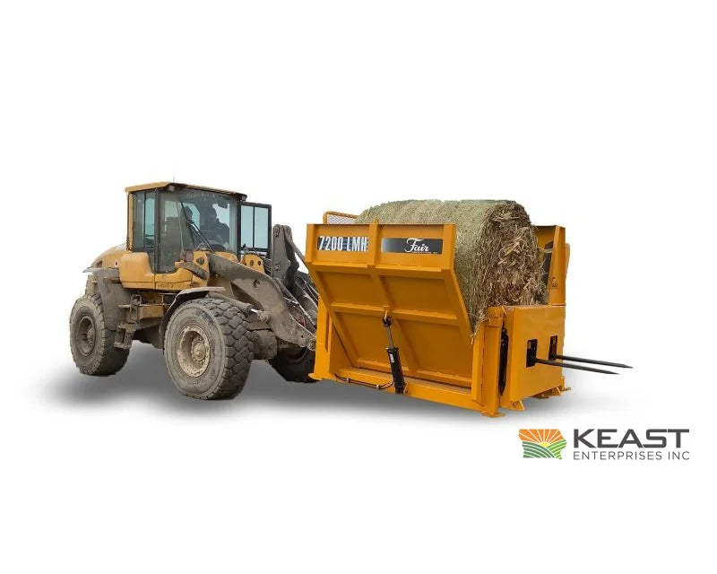 Fair Mfg 7200 LMH Payloader Bale Processor 98’’ Working Width 3 Bale Capacity Bale Processors