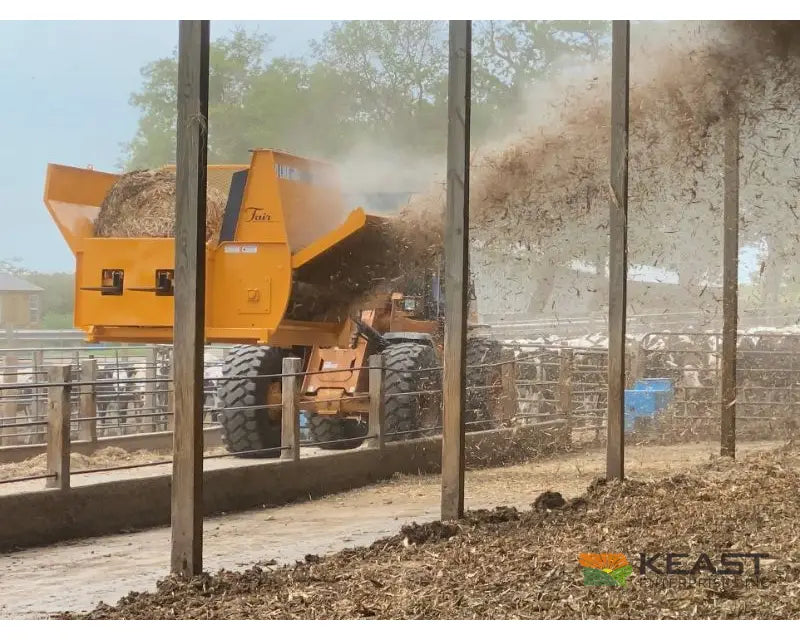 Fair Mfg 7200 LMH Payloader Bale Processor 98’’ Working Width 3 Bale Capacity Bale Processors