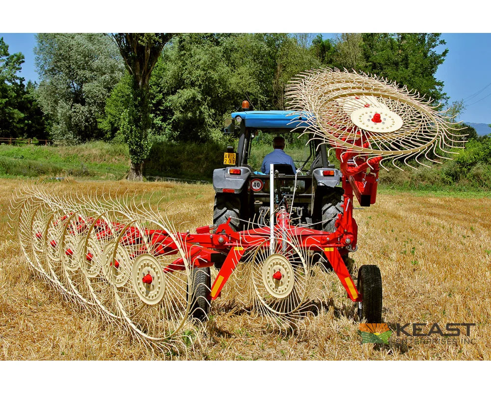 Farm King Bat Rake RB8FK / RB10FK / RB12FK 8-12 Wheel 16’-24’ Working Width Hay Rakes