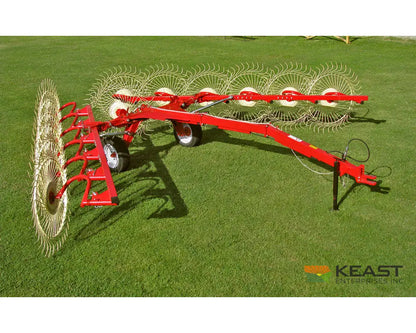 Farm King Bat Rake RB8FK / RB10FK / RB12FK 8-12 Wheel 16’-24’ Working Width Hay Rakes