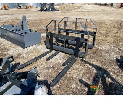 Ironcraft SDFF 48’’ Pallet Forks - 4,000 LB Capacity Skid Steer Mounting Plate Pallet Forks