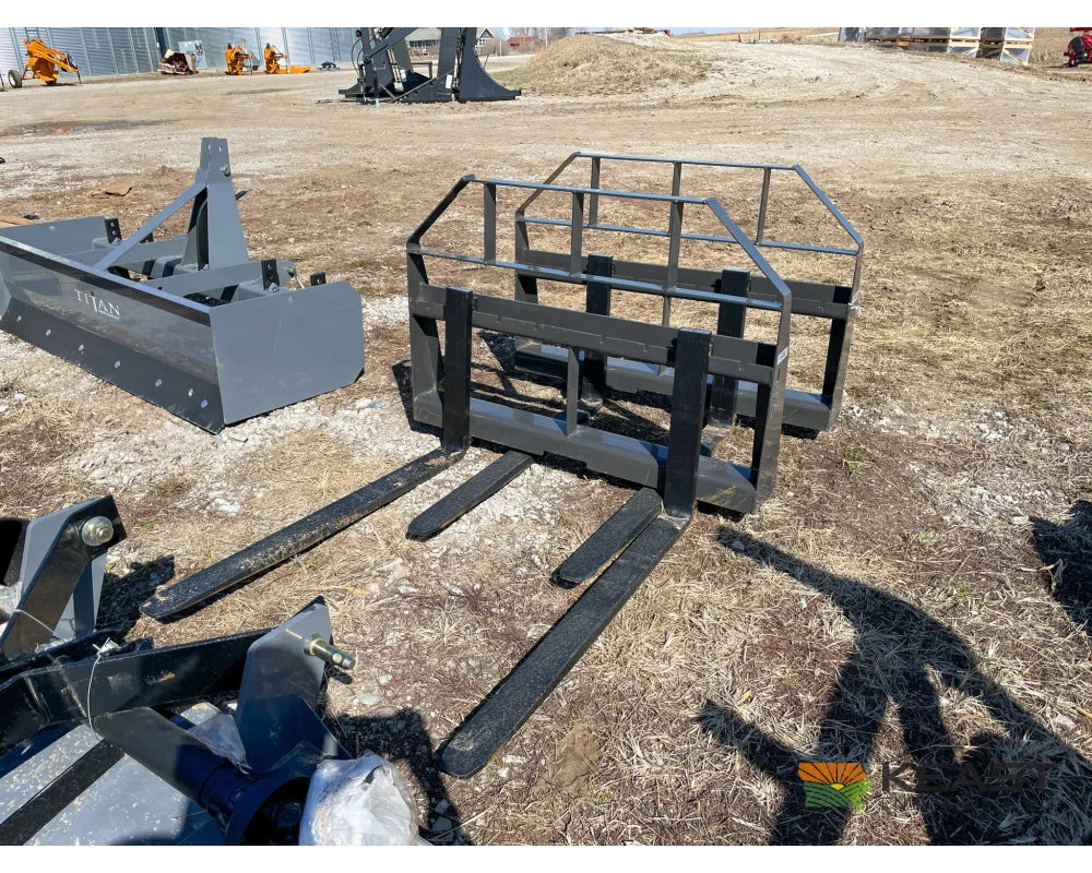 Ironcraft SDFF 48’’ Pallet Forks - 4,000 LB Capacity Skid Steer Mounting Plate Pallet Forks