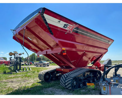 J&M 1522T Tracked Grain Cart 1,500 Bushel Capacity Roll Tarp 20’’ Discharge Scales Grain Carts