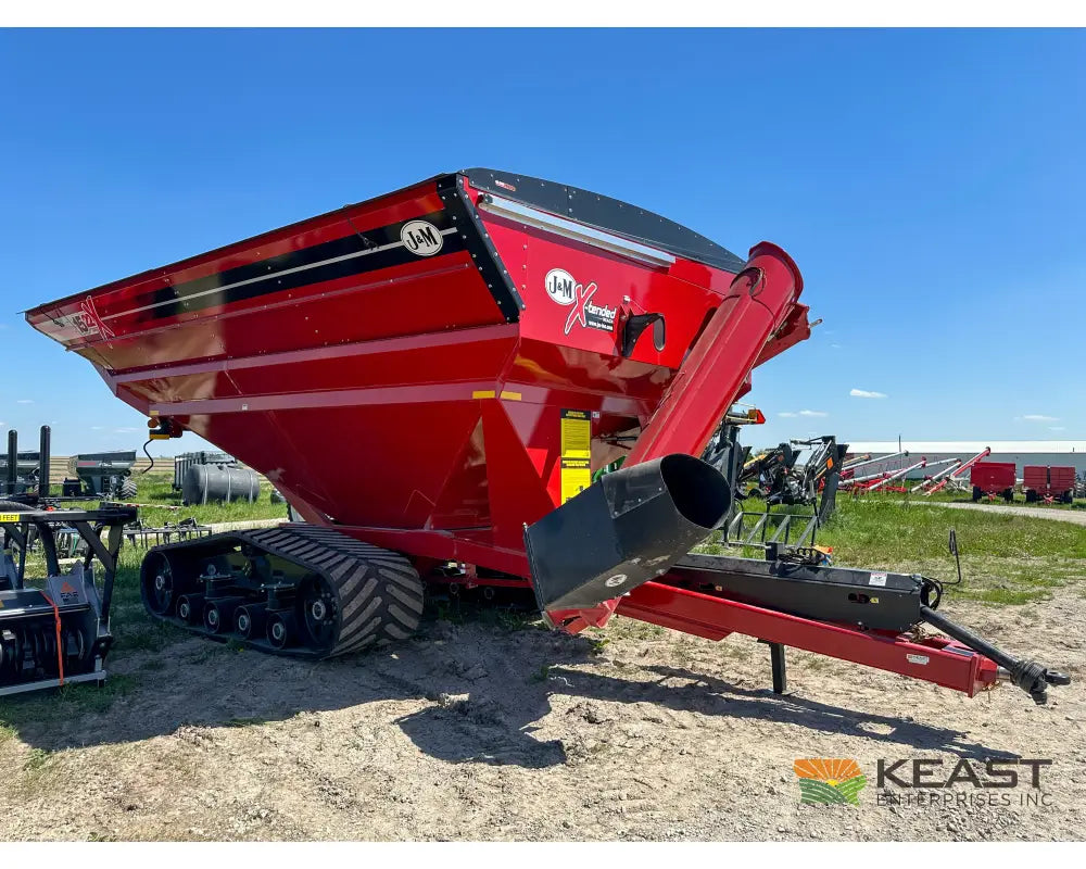 J&M 1522T Tracked Grain Cart 1,500 Bushel Capacity Roll Tarp 20’’ Discharge Scales Grain Carts