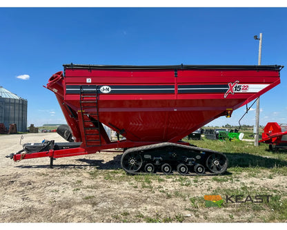 J&M 1522T Tracked Grain Cart 1,500 Bushel Capacity Roll Tarp 20’’ Discharge Scales Grain Carts