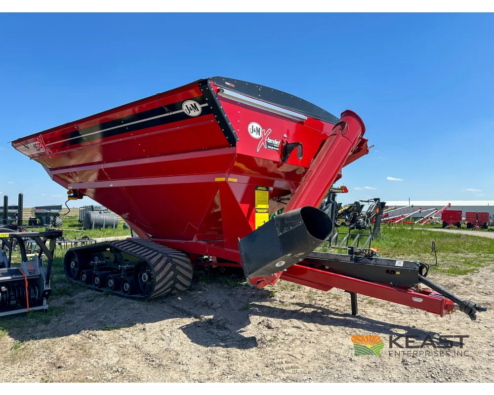 J&M 1522T Tracked Grain Cart 1,500 Bushel Capacity Roll Tarp 20’’ Discharge Scales Grain Carts