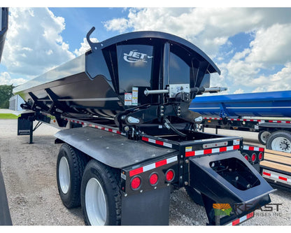 Jet Side Dump Trailer 34’ Tub Tandem Axle Air Ride Electric Tarp - Side Dump Trailers