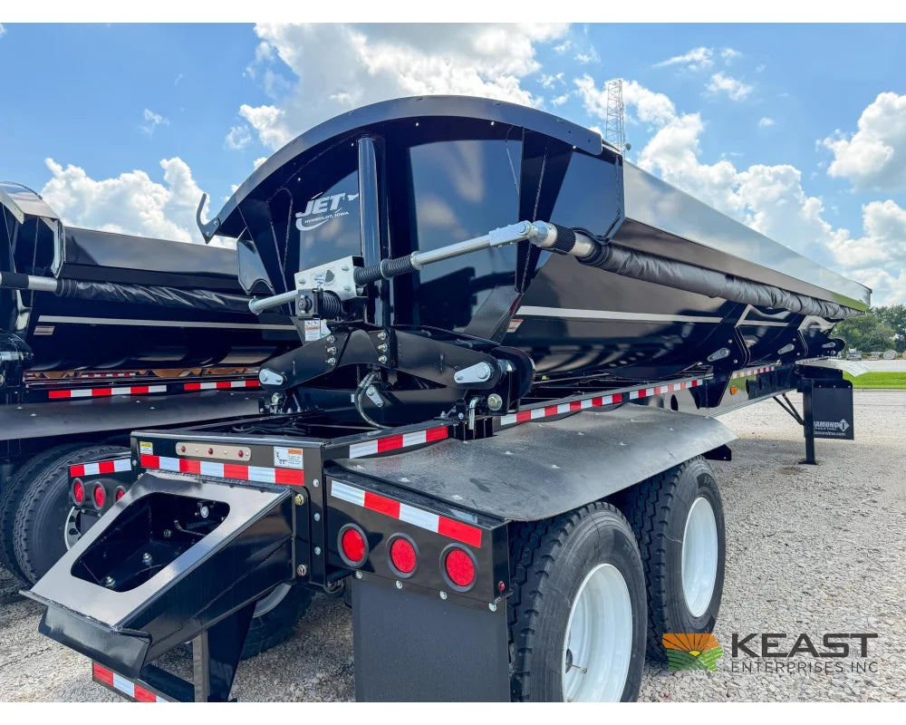 Jet Side Dump Trailer 34’ Tub Tandem Axle Air Ride Electric Tarp - Side Dump Trailers