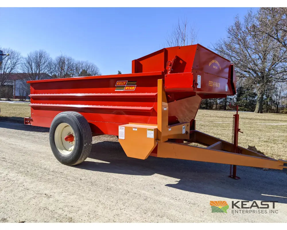 Kelly Ryan 5x12 Feed Wagon 190 Bushel Capacity 48’’ Discharge Height Leaf Springs Fuel Trailers