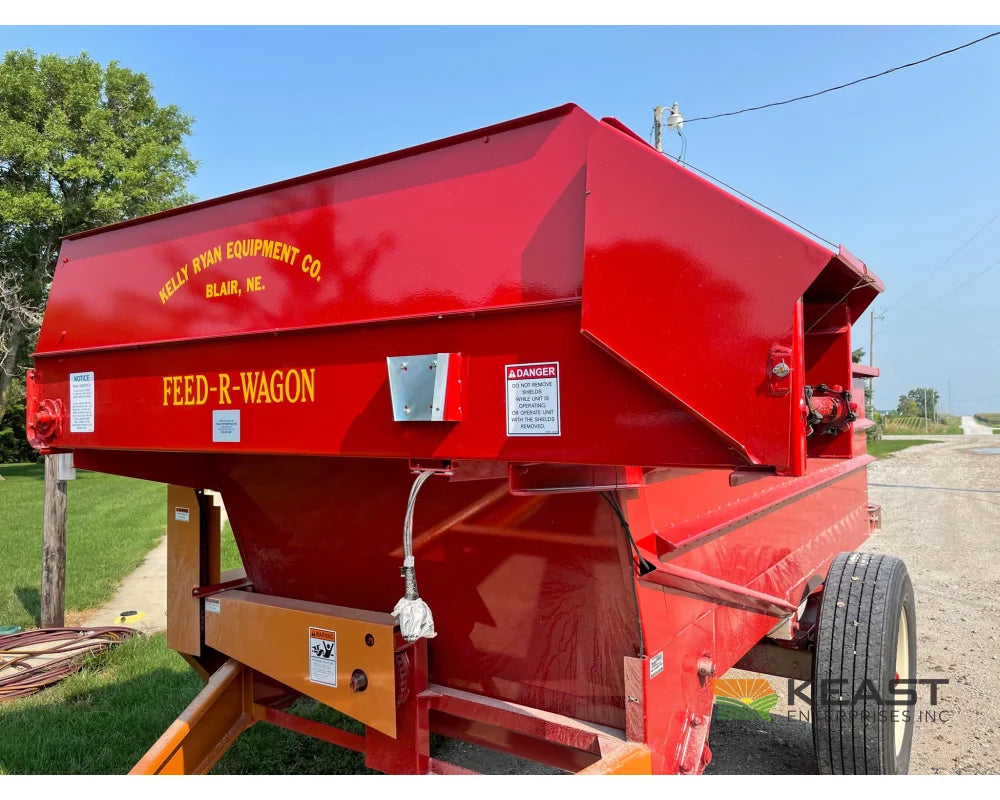 Kelly Ryan 5x12 Feed Wagon - 190 Bushel Capacity 48’’ Discharge Height Leaf Springs Fuel Trailers