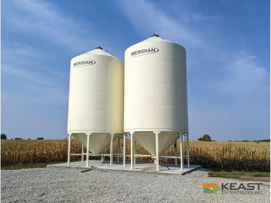 Meridian 1620 Smoothwall Grain Bin - 16’ Diameter 4118 Bushel Capacity Powder Coated Smoothwall Bins