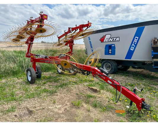 Ogden RCR8A 8 Wheel Carted Rake Walking Tandems Hydraulic Dual Kicker Wheels Hay Rakes