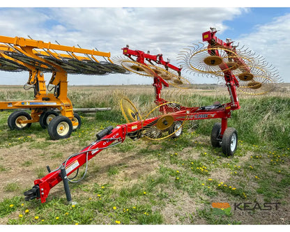 Ogden RCR8A 8 Wheel Carted Rake Walking Tandems Hydraulic Dual Kicker Wheels Hay Rakes