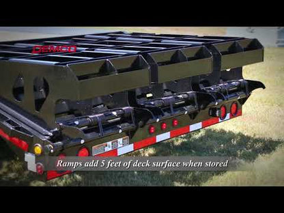 Demco 48' Drop Deck Spread Axle Trailer - 5' Beaver Tail, Triple Ramps, Air Ride