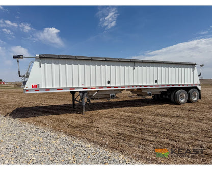 Neville 38.5’ Aluminum Hopper Bottom Grain Trailer Electric Tarp - Grain Trailers