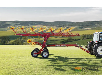 Sitrex QRX16 Rake 55’’ Wheels Hydraulic Width Adjust Center Kicker Wheels Hay Rakes