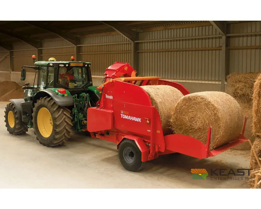 Teagle 8500 Bale Processor 82’ Blowing Range 2 6’ Round Bale Capacity Bale Processors