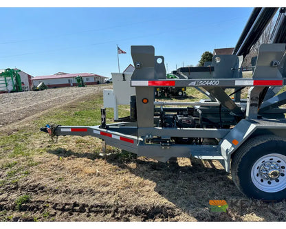 Travis HSC4400 4-Box Seed Tender - 8 HP Electric Start Engine Wireless Remote Scale System Talc Kit Seed Tenders